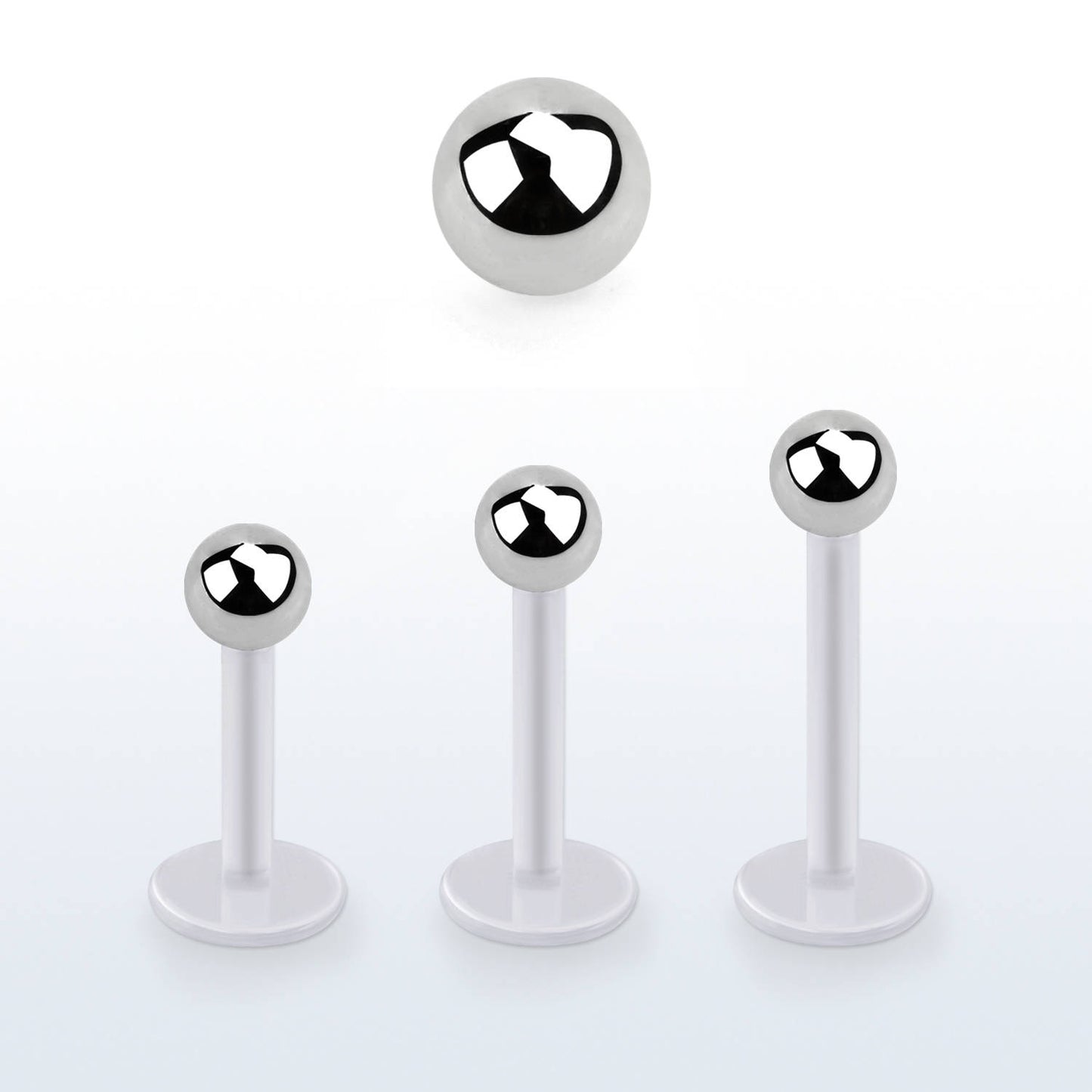 Labret Bio-Flex de 16 g con tapa de acero quirúrgico