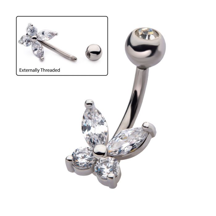 Butterfly Prong Jewel Navel