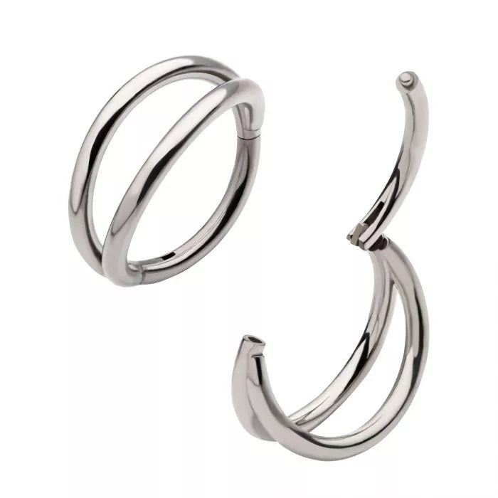 Cerceau à charnière en titane double cerceau