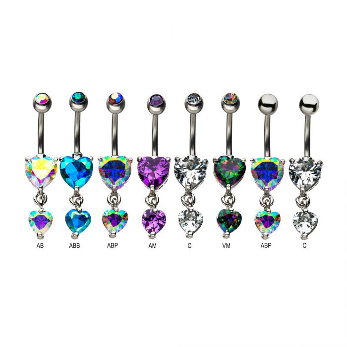 HEART WITH MINI HEART DANGLE