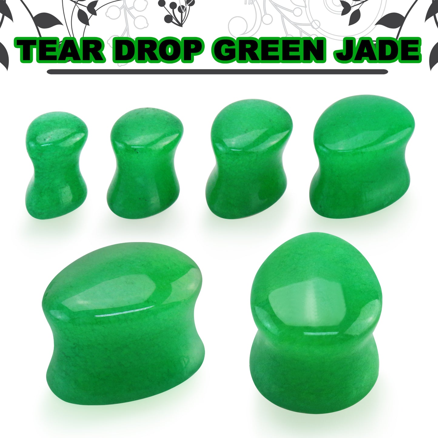 Larme Jade Double Flare 0g - 7/8"