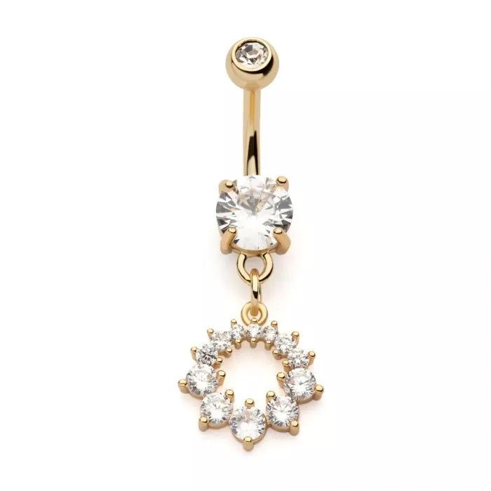 Ombligo circular de varios tamaños con gemas de punta