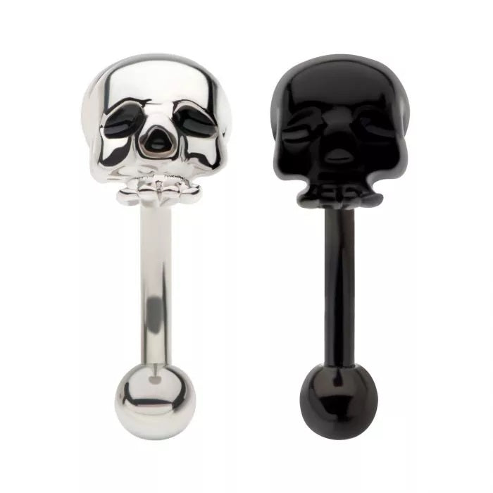 16g Skull Head Curved Barbell