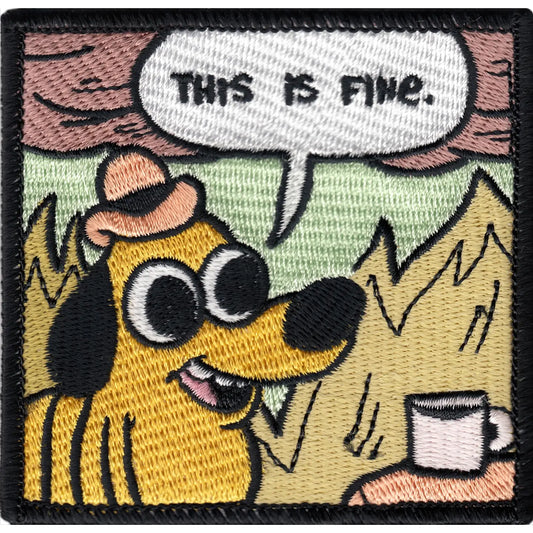 Patch - Kc Green This Is Fine Question Hound Dog Meme Funny