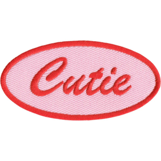 Patch - Diner Name Tag - "Cutie" - Pink Retro 1950s Style