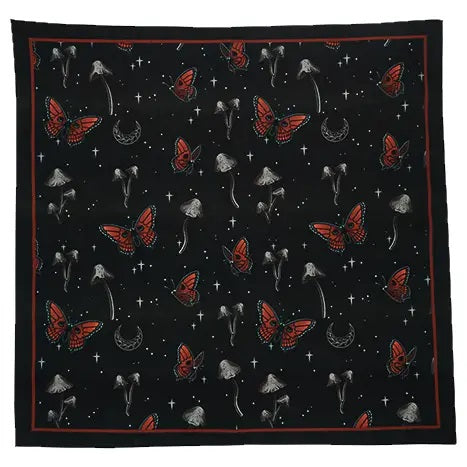 Skull Butterflies And Mushroom Bandana