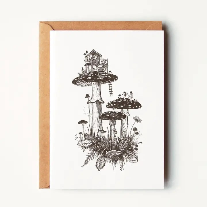 Mushroom House Greeting Card