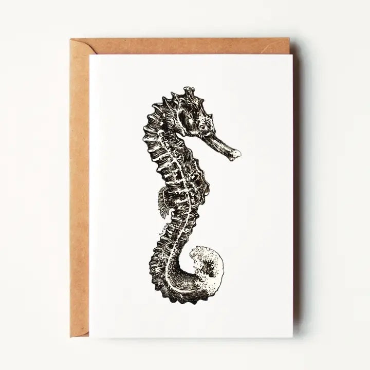 Ocean Wave Seahorse Greeting Card