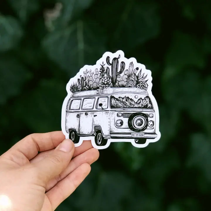 Cactus Van - Waterproof Nature Sticker