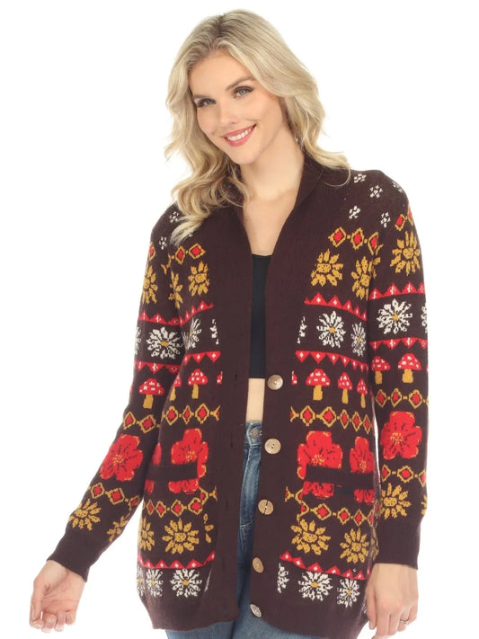 Fair Isle Mushroom Cardigan