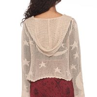 Celestial Lacy Cropped Zip Hoodie