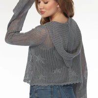 Celestial Lacy Cropped Zip Hoodie