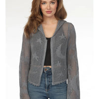 Celestial Lacy Cropped Zip Hoodie