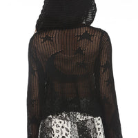 Celestial Lacy Cropped Zip Hoodie