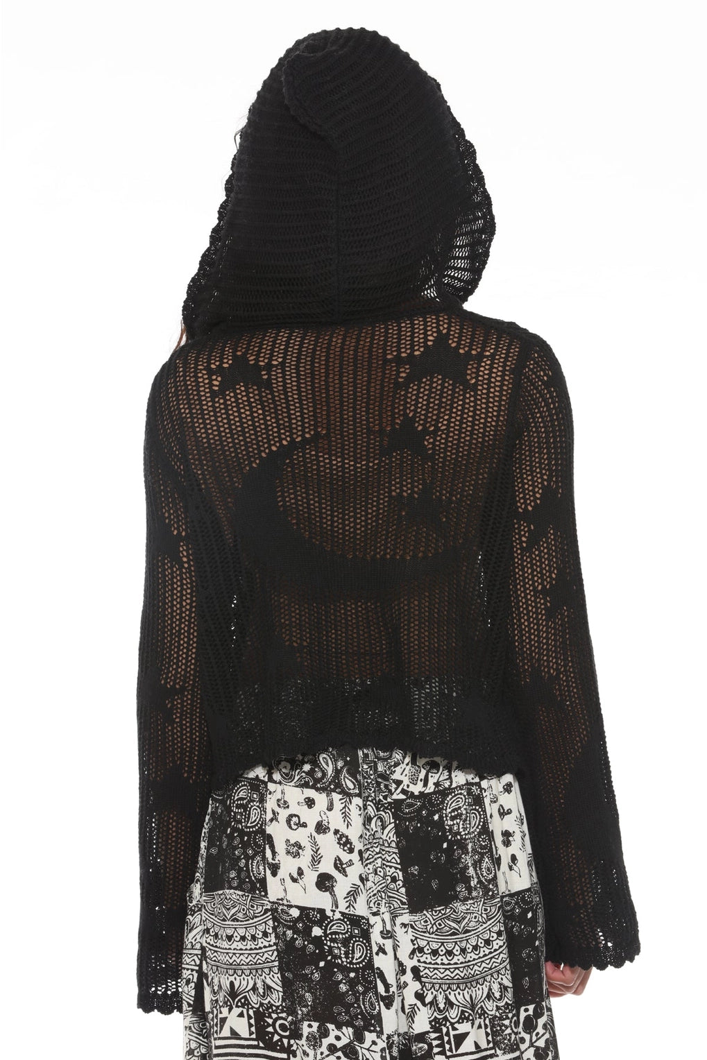 Celestial Lacy Cropped Zip Hoodie