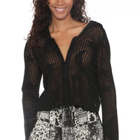 Celestial Lacy Cropped Zip Hoodie