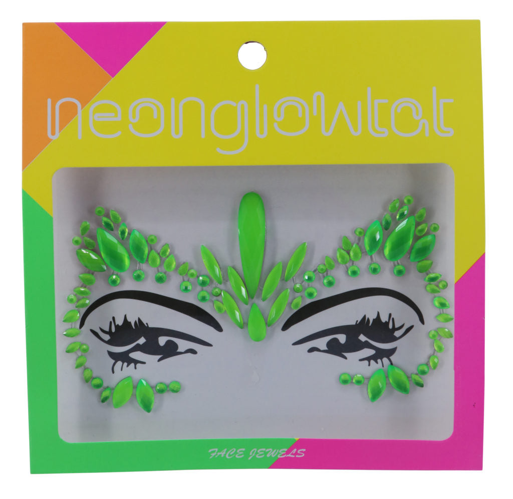 Face Jewels Neon Green