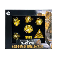 D&D Officially Licensed Dragon Scale Metal Dice Set: Gold