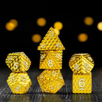 D&D Officially Licensed Dragon Scale Metal Dice Set: Gold