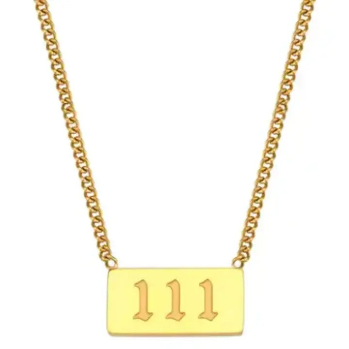 111 Angel Number Talisman Layering Necklace Waterproof