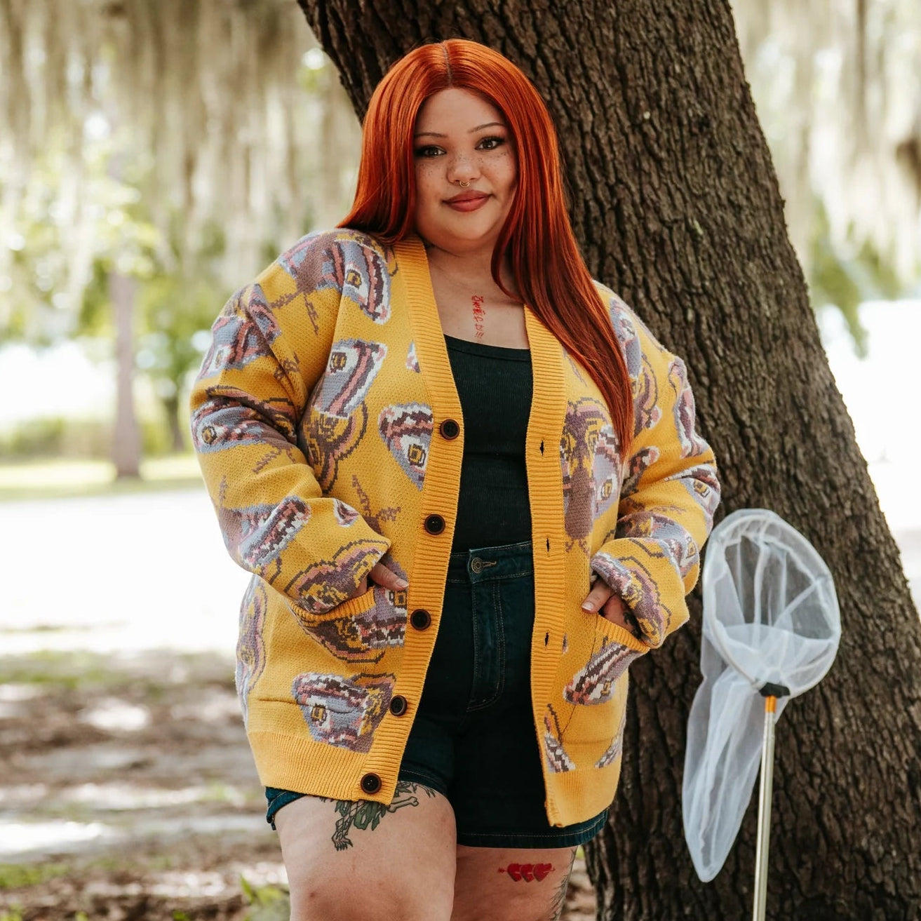 Yellow Emperor Moth Cardigan