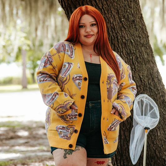 Yellow Emperor Moth Cardigan