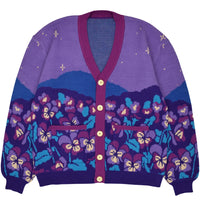 Violet Flower Cardigan