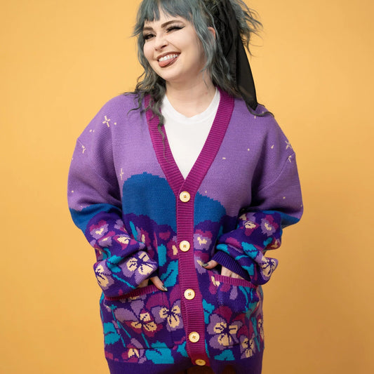 Violet Flower Cardigan
