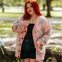 Pink Emperor Moth Cardigan