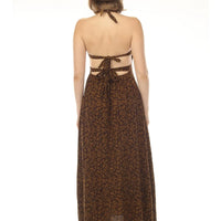 Leaf Print Tie Back Dress