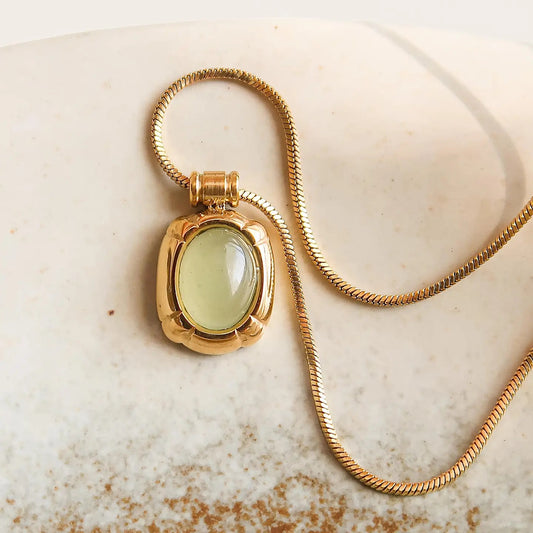 Dax 18K Gold Non-Tarnish Natural Stone Necklace