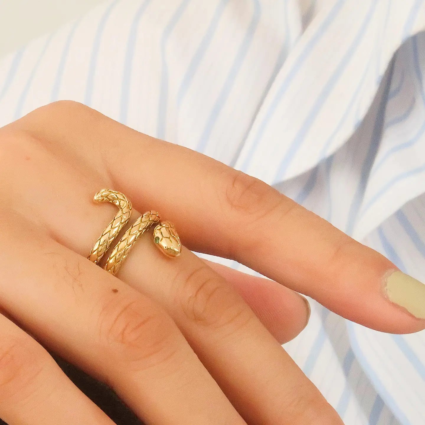 Lamia Gold Non-Tarnish Serpent Ring