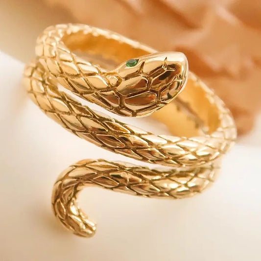 Lamia Gold Non-Tarnish Serpent Ring