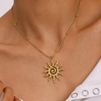 Taiyo 18K Gold Non-Tarnish Boho Sun Necklace