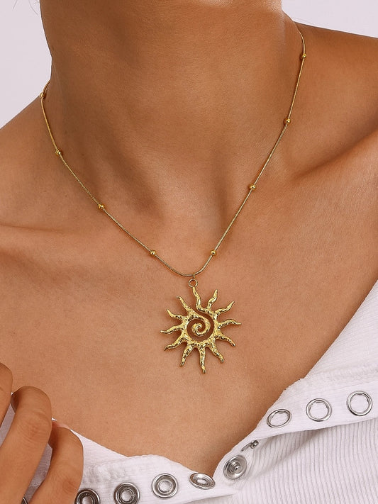 Taiyo 18K Gold Non-Tarnish Boho Sun Necklace