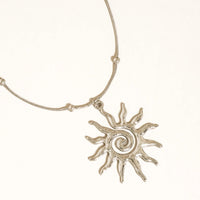 Taiyo 18K Silver Sun Necklace