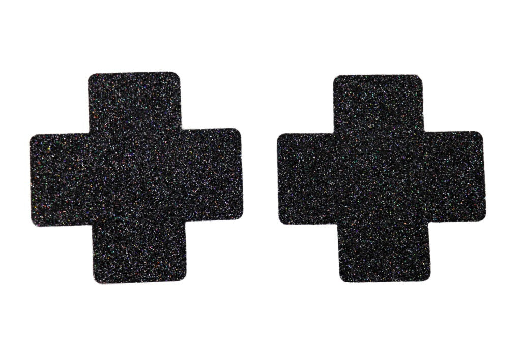 X Black Glitter Pasties