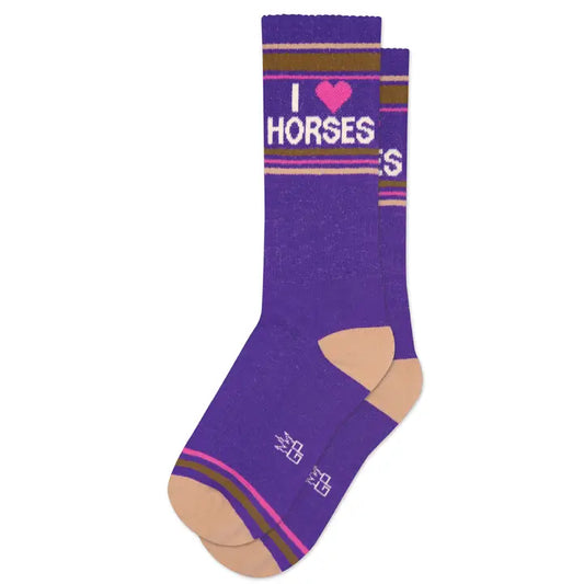 I Heart Horses Gym Crew Socks
