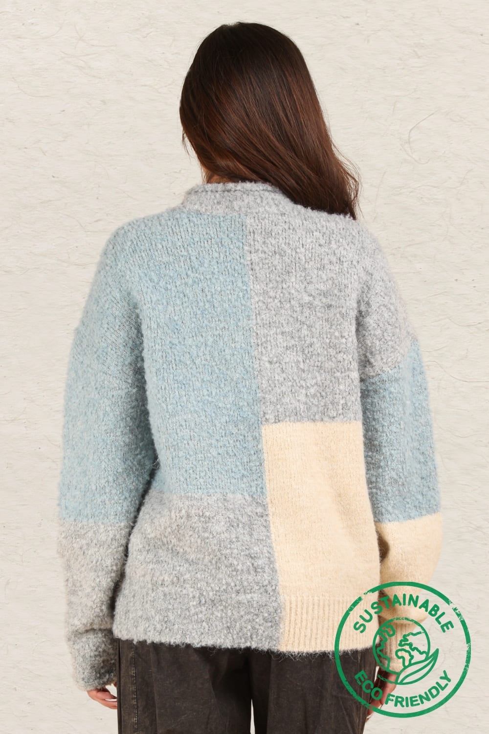 Oversized Colorblock Sweater Top