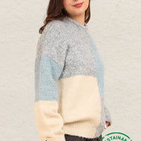 Oversized Colorblock Sweater Top