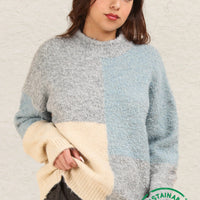 Oversized Colorblock Sweater Top