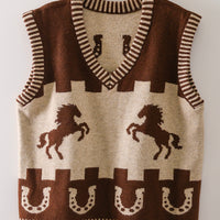Western Horse Sweater Vest