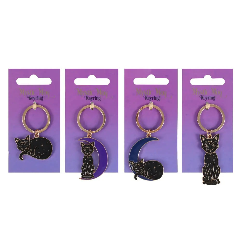 Mystic Mog Black Cat Sleeping Keyring