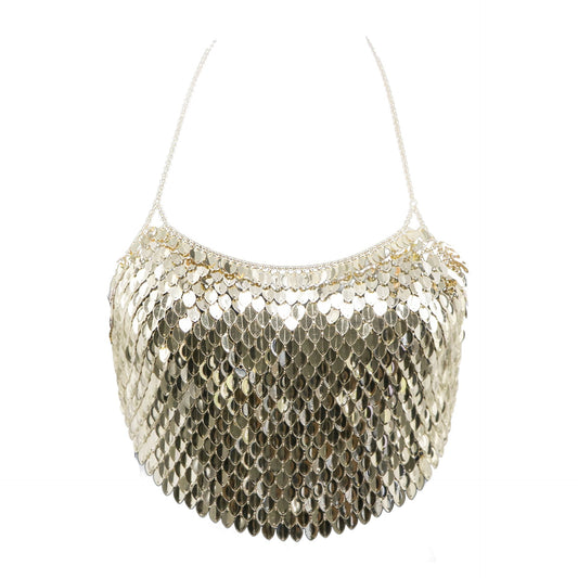 Leaf Halter Top - Gold
