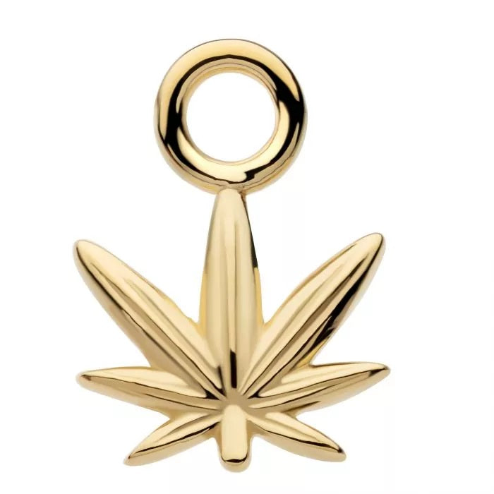 Pot Leaf Charm 14Kt Gold