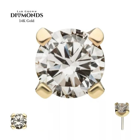 Dessus sans filetage en diamant cultivé en laboratoire à broches de 3 mm