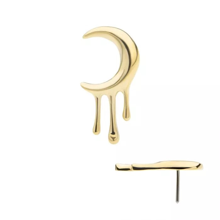 Lune dégoulinante en or 14 carats