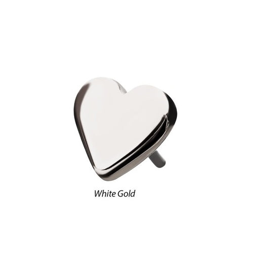 14Kt Gold Threadless Heart Top