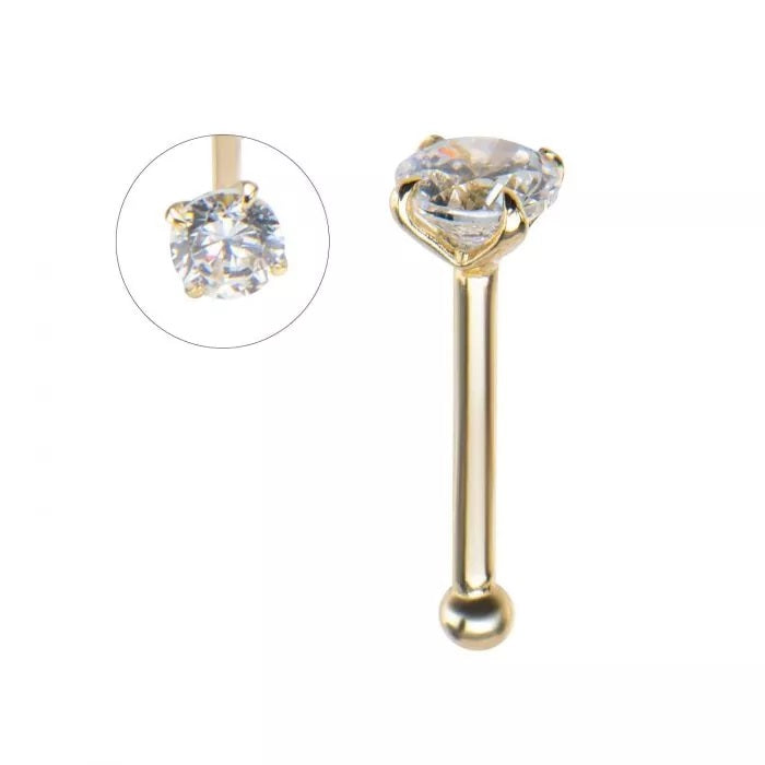 14Kt 18G Prong Gem Bone