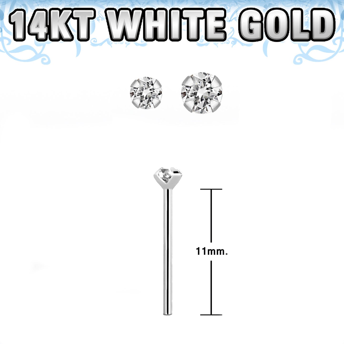 14KARAT WHITE GOLD 1.5MM PRONG